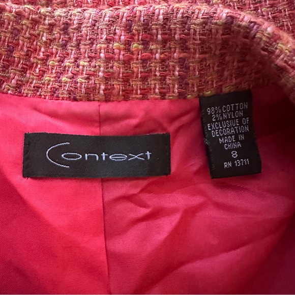 Y2K Context Pink Bow Tweed Skirt Suit - Picture 9 of 9